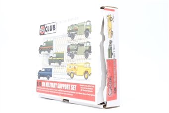 UK Military Support set - Land Rover Hard Top with Trailer & Bedford MK tactical refueller truck