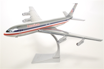 Boeing B707-323C American Airlines N8405 1970s colours with Polished Fuselage with rolling gears with stand Passenger Stairs