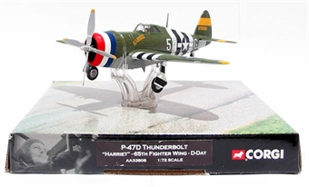 Republic P-47D Thunderbolt United States Army Air Force 42-75228/5F-G Named Harriet 375th FS/361st FG/65th FW, 8th AF, D-Day WWII Legends Range