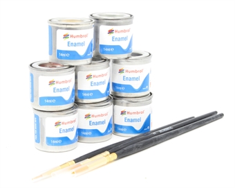 Enamel Paint and Brush Gloss Set