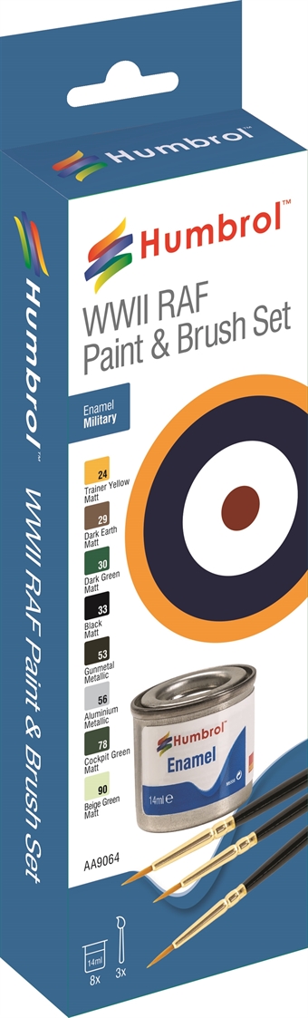 Enamel paint and brush set - WW2 RAF colours