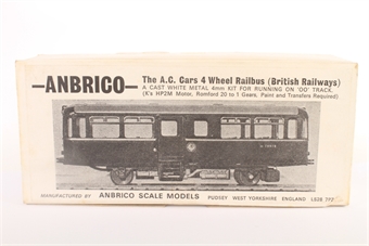 AC Cars 4 wheel Railbus British Railways Kit (Motor and gears not included)