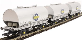 PCV cemflo powder wagons in Blue Circle cement chrome livery - Pack D - pack of three