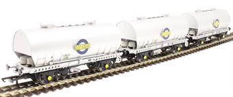 PCV cemflo powder wagons in Blue Circle cement chrome livery - Pack E - pack of three