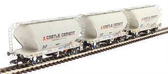 PCA bulk cement hoppers in revised (2000s) Castle Cement livery - Pack R - pack of three