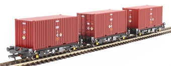 PFA 30.5t flat wagons with 2031 nuclear containers "Direct Rail Services" - pack 4 - pack of three