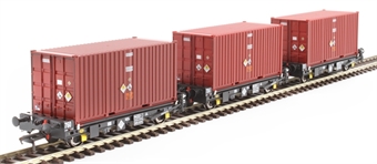 PFA 30.5t flat wagons with 2031 nuclear containers "Direct Rail Services" - pack 5 - pack of three