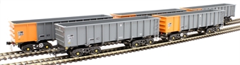 PTA/JUA bogie tippler wagons in British Steel grey and orange - outer pack - pack of 5