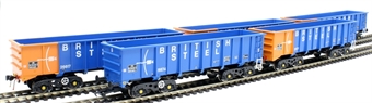 PTA/JTA+JUA bogie tippler wagons in British Steel blue - outer pack - pack of 5