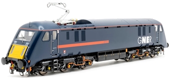 Class 89 89001 in GNER blue with white lettering