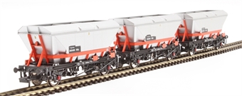 HBA MGR coal hopper with canopy with Railfreight red cradle - pack of 3