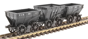 4 wheel Chaldron open wagons in Pontop and Jarrow Railway livery - circa 1910 - pack of 3