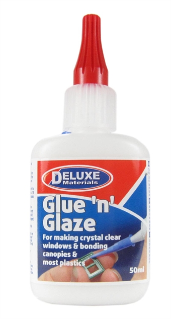 Glue 'N' Glaze - For Glazing & Bonding Crystal Clear Windows & Canopies - 50ml