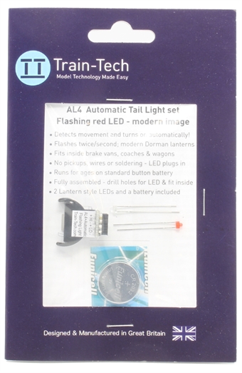 Modern flashing red tail light - automatic effects - battery powered