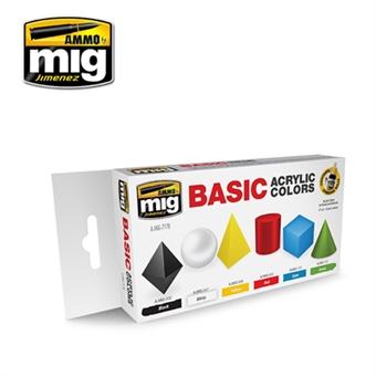 Acrylic paint set - basic acrylic colours