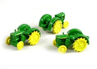 John Deere Model D tractors on steel wheels - Pack of 3