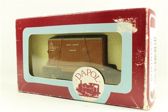 Conflat wagon W36507 in BR bauxite with 'Pickfords' container