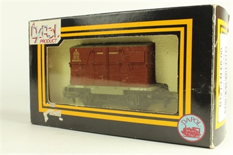 NE Conflat A with Container BD  in LNER dark blue