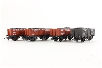 Set of 4 x 5-Plank Open Wagons - Private Owners, North Wales - Limited Edition of 500.