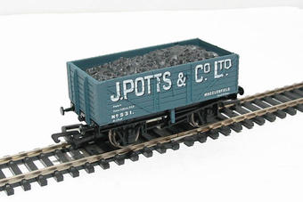 7-plank open coal wagon "J Potts & Co Ltd, Macclesfield"