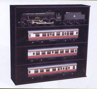 Rebuilt Royal Scot class locomotive & 3 BR Mk1 corridor coaches in blood and custard livery
