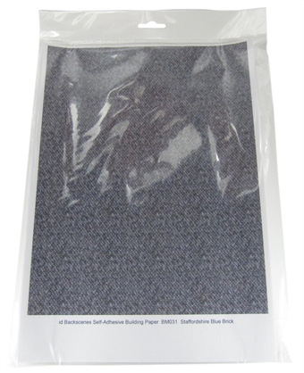 Self Adhesive Sheet - Staffordshire Blue Brick 20 x 25cm - Pack Of 10