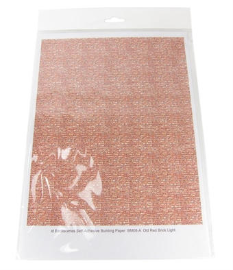 Self Adhesive Sheet - Red Brick 20 x 25cm - Pack of 10