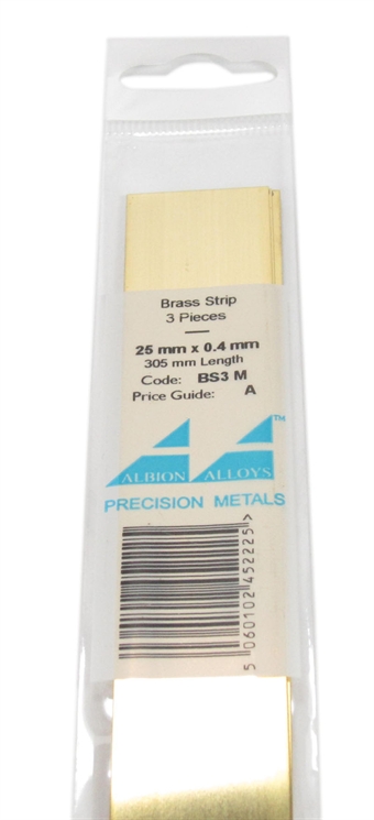 25 x 0.4mm Brass Strip 