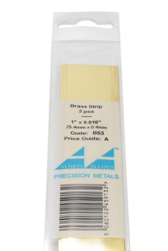 Brass Strip 1" X 16Th Per 5