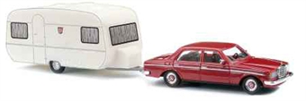 Mercedes W123 With Caravan HO scale