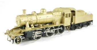 2MT Ivatt 2-6-0 in unpainted brass and finished black chassis with tender (Brassworks Range)