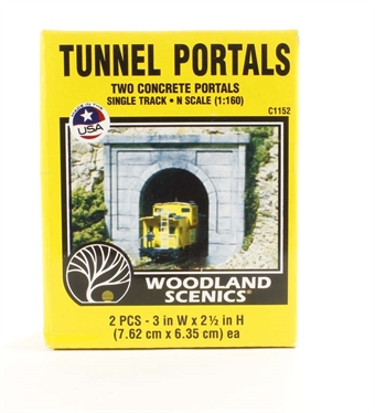 Single Track Tunnel Portals - Concrete - Pack Of 2