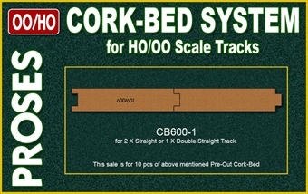 Pre Cut Cork Bed for R600 601 Straight Tracks x 10