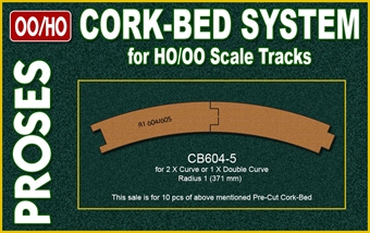 10 x Pre Cut Cork Bed for R604 605 R1 Curve Tracks