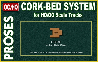 10 X Pre Cut Cork Bed for R610 Short Straight Track