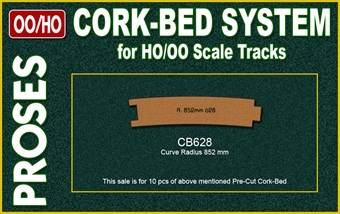 10 X Pre Cut Cork Bed for R628 Curve Track