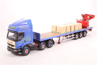 Renault Flatbed Crane Trailer & Palletised Brick Load 'R T Keedwell'