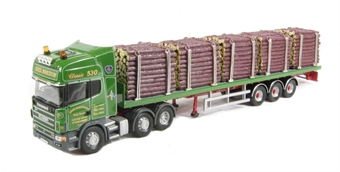 Scania Topline + Flatbed Trailer + Log Load "Derek Marston". Production run of <1500