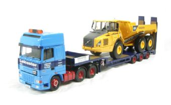 DAF XF Super Space Cab Nooteboom Step Frame Trailer & Volvo A25D "Leicester Heavy Haulage"