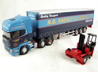 Scania R Series Topline Curtainside/Moffett Kooi "R G Bassett & Sons Ltd."