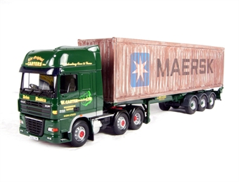 DAF 105 Skeletal in 'W Carter (Haulage) Ltd' livery of Woodbridge Suffolk with weathered "Maersk" intermodal container