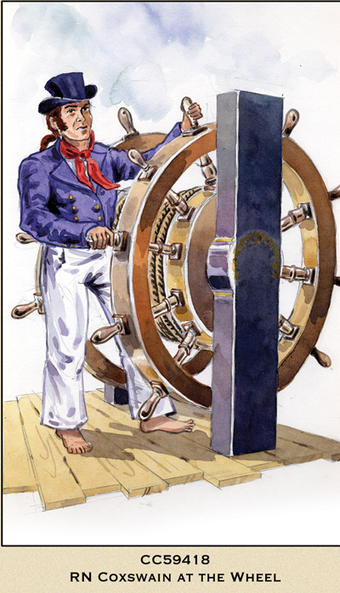 RN Coxswain at the Wheel