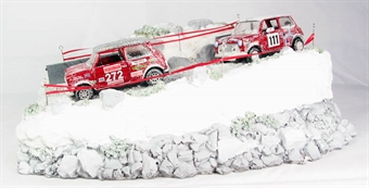 Winter Mini rally set diorama. Rob Stacey, Monte Carlo classic rally