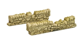 Dry Stone Walls with gaps on ridge - 140mm - pack of two