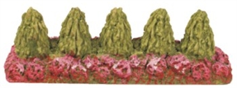 Flower Bed with 5 Miniature Trees