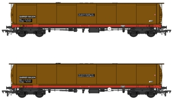 102 ton ex-TEA KBA barrier wagons in unbranded grey - weathred - pack of 2