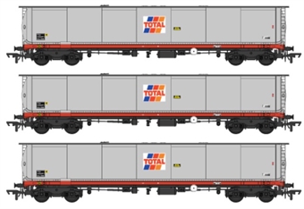 102 ton TEA bogie tank wagon in Total Oil grey - pack of 3
