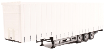 Stepped curtain side trailer in white
