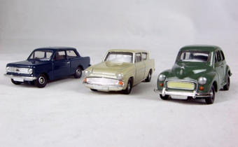 Car Set 1 with Morris Minor, Ford Anglia & Vauxhall Viva