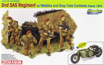 British 2nd SAS Regiment infantry with 4 soldiers, Welbike and drop tube container France 1944 (Premium Edition)